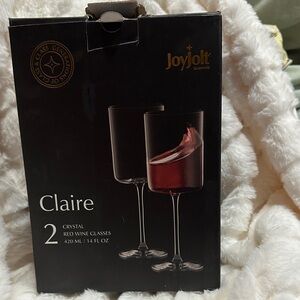 JoyJolt Claire Crystal Red Wine Glasses 14 oz.